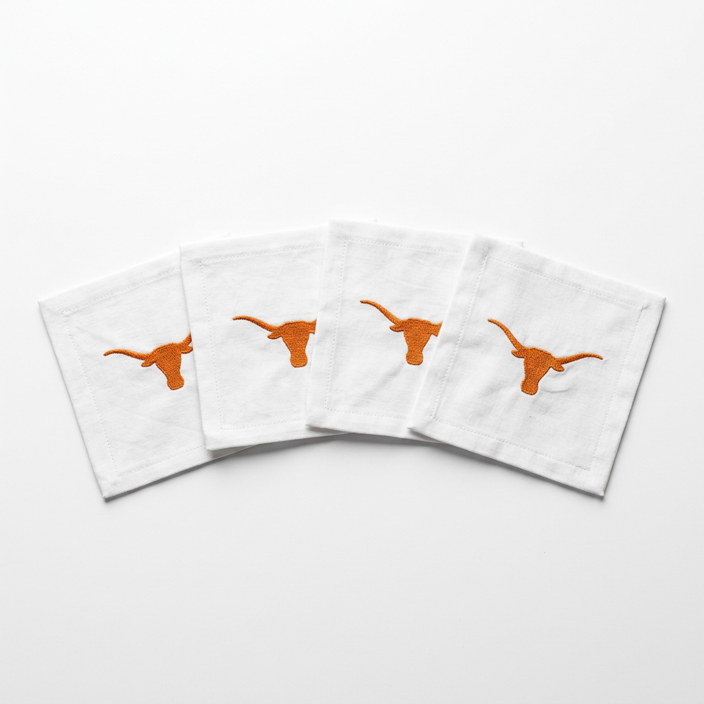 Embroidered Longhorn Cocktail Napkins
