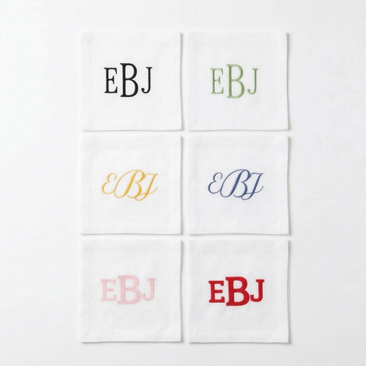 Custom Monogram Embroidered Cocktail Napkins