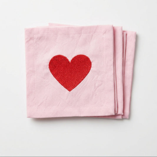 Red Heart Cocktail Napkin
