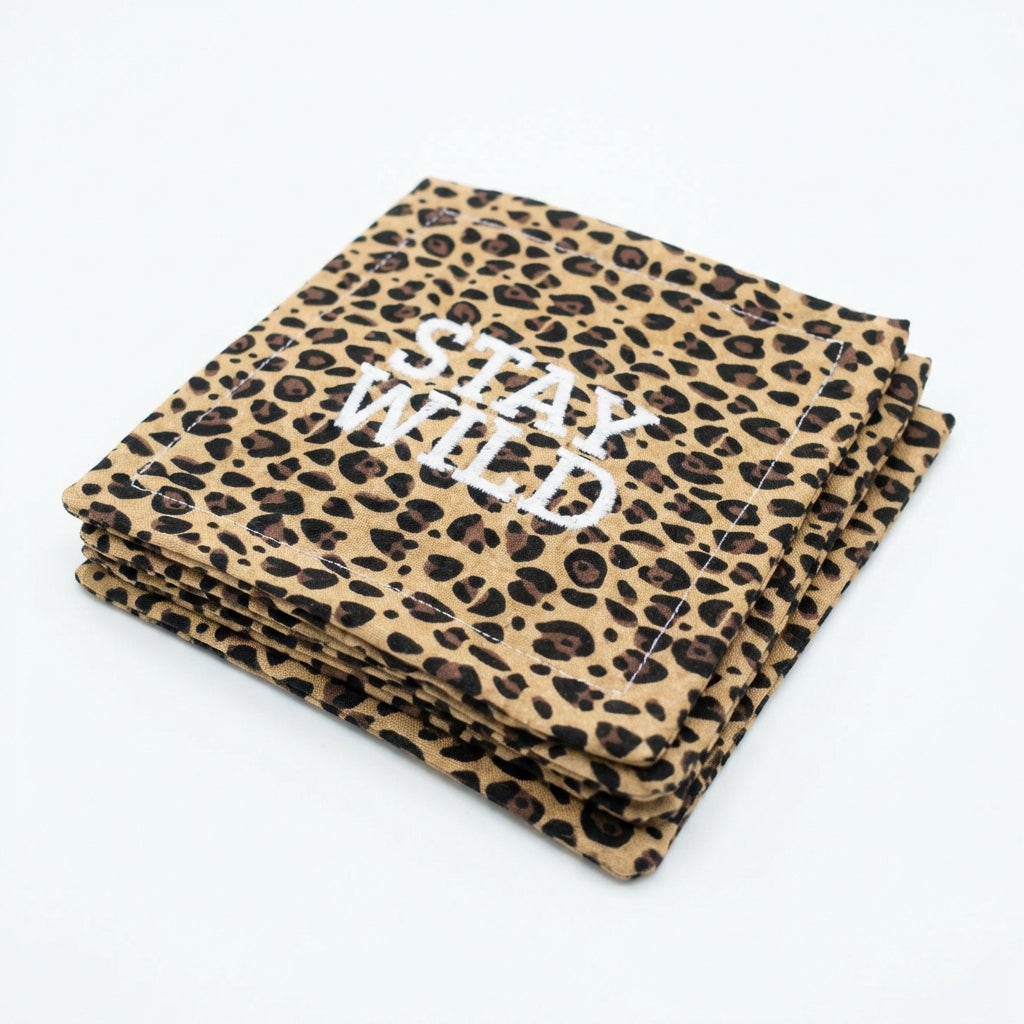 Stay Wild Leopard Cocktail Napkin