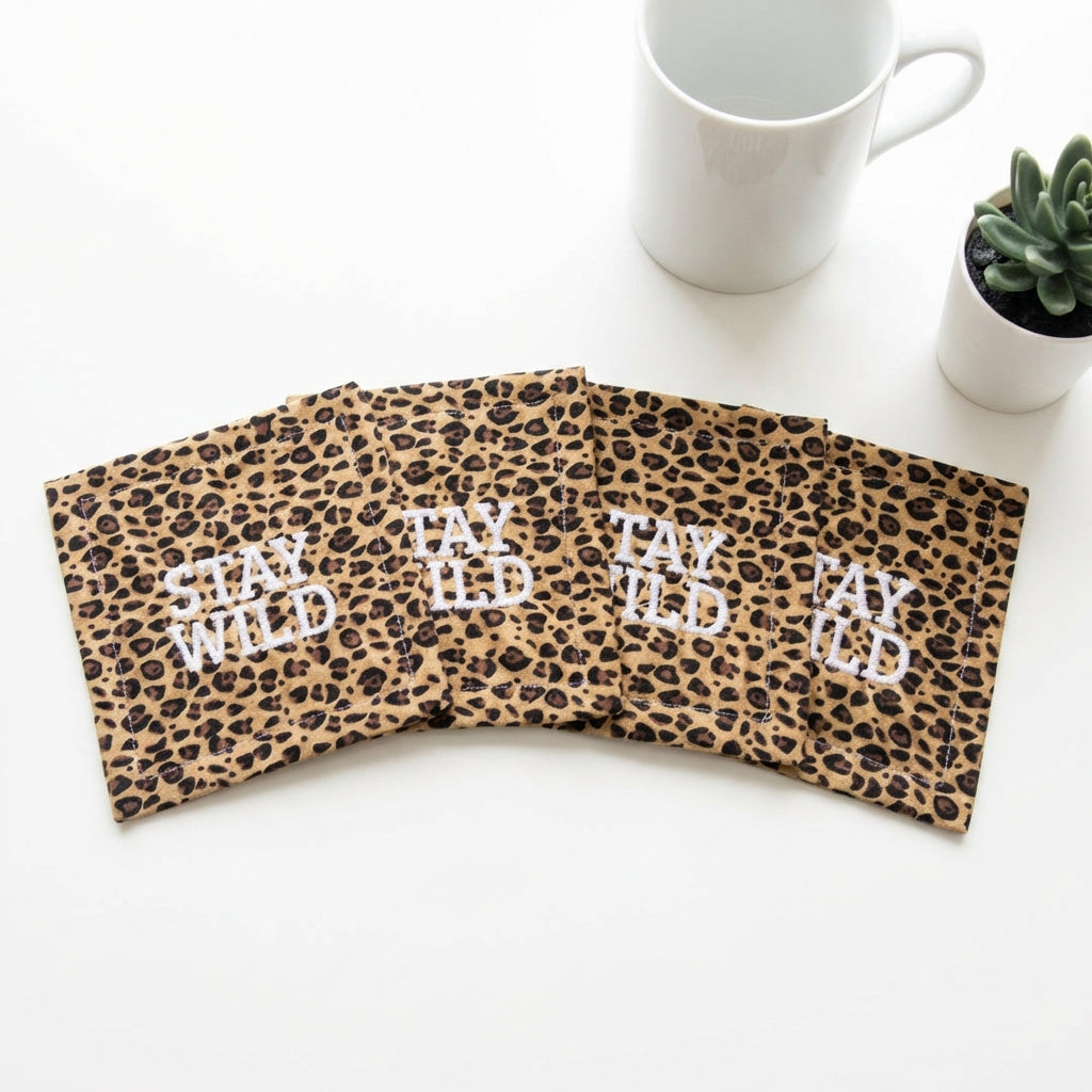 Stay Wild Leopard Cocktail Napkin