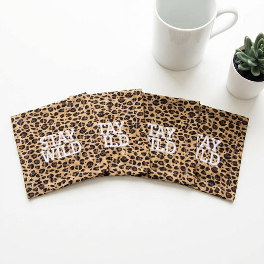 Stay Wild Leopard Cocktail Napkin