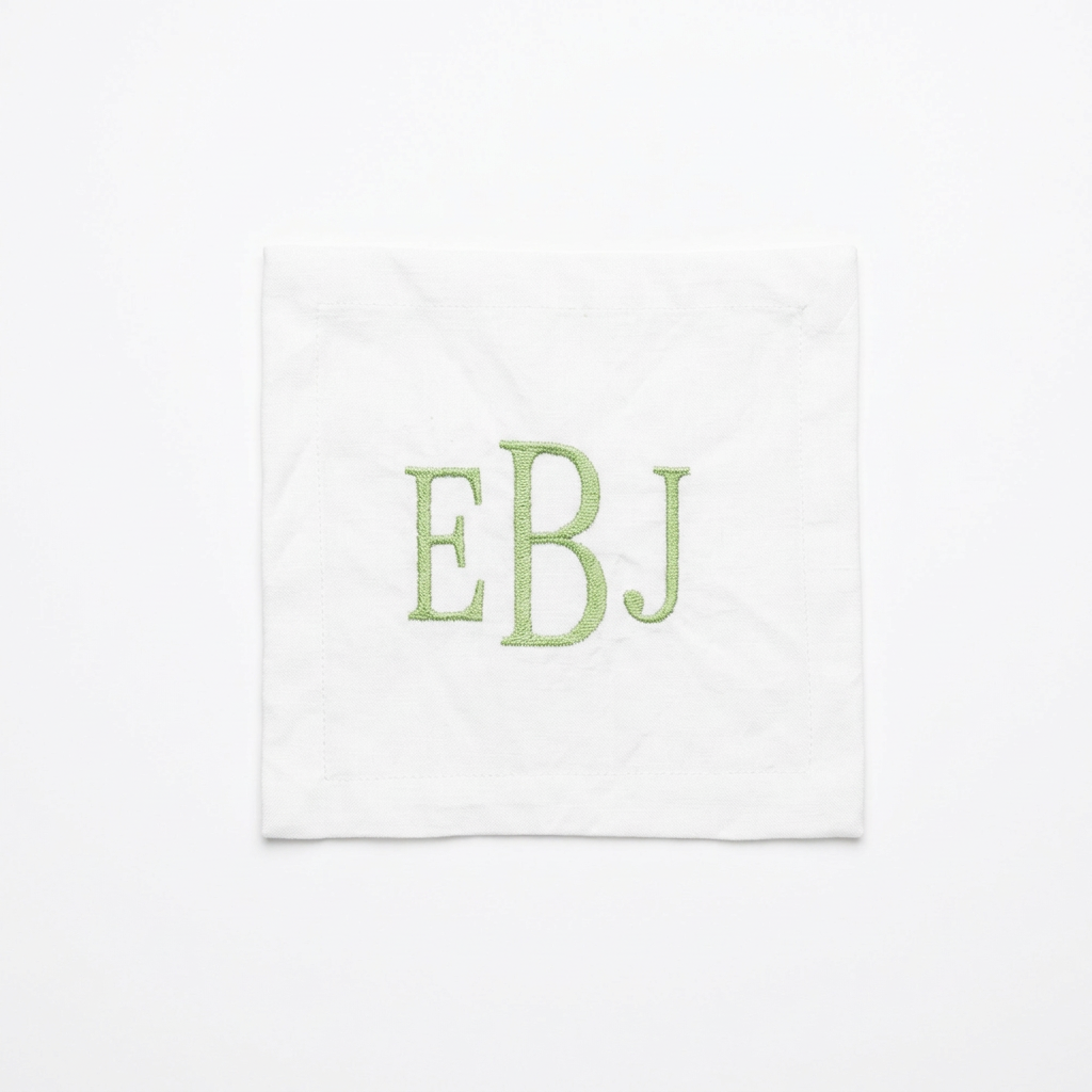 Custom Monogram Embroidered Cocktail Napkins