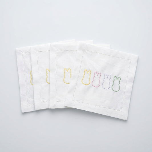 Pastel Bunny Outline Cocktail Napkins