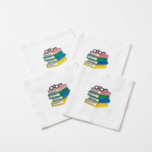 Stacked Books Cocktail Napkins